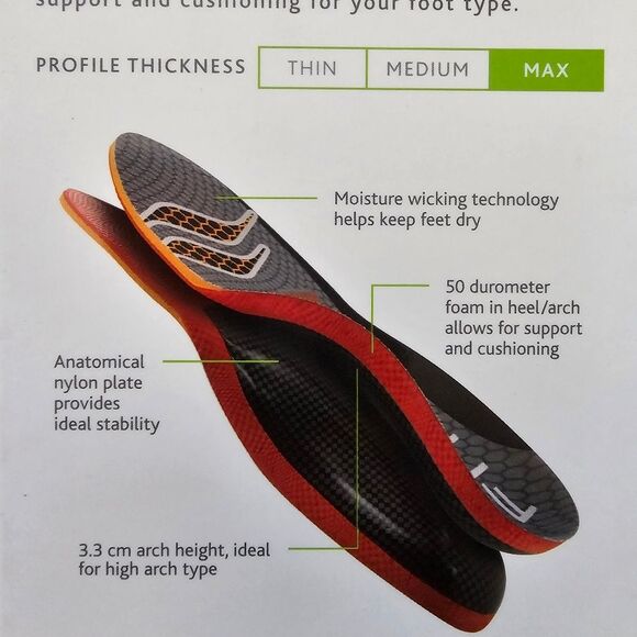 Sof Sole Support Insoles Fit Series High Arch New in Box Women's Size 5/6 - Picture 9 of 10